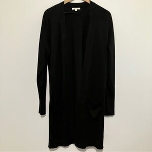 89th + Madison Black Open Front Long Cardigan Size Large